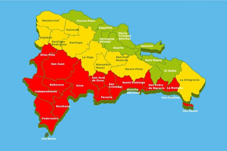 COE coloca 14 provincias en alerta roja por la tormenta tropical Franklin